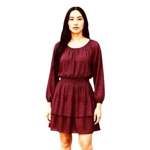 RACHEL Rachel Roy Women’s Animal Print Ruffle Hem Size XL Blk & Wild Pink Dress